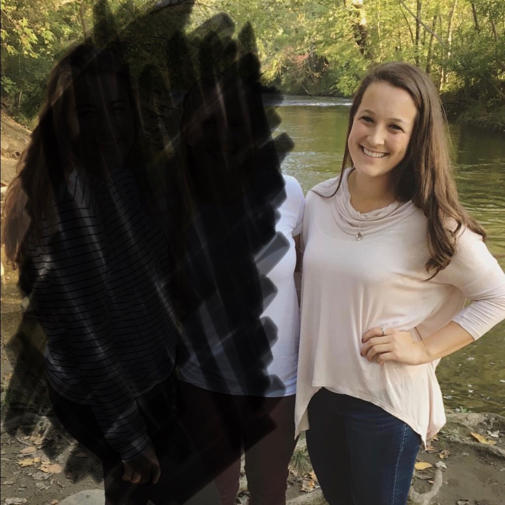 EUC, soft, pink, flowy, cowl neck top